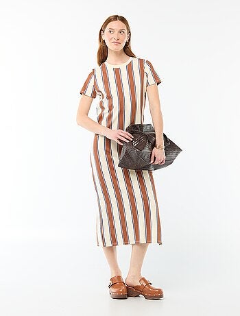 Robe longue en jersey manches courtes