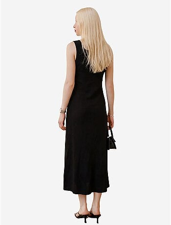 Robe longue en lin avec détail à nouer my fashion