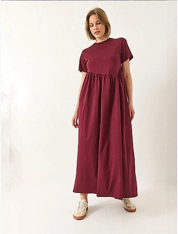 Robe longue en maille froncée lucci
