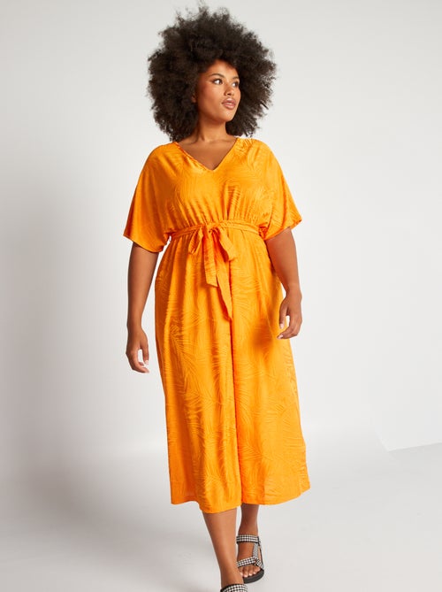 Robe longue en maille jacquard texturée - Kiabi