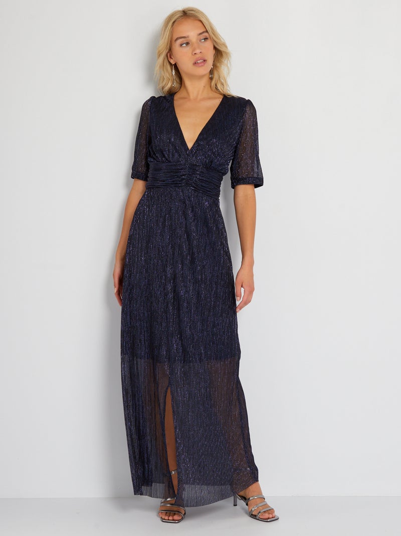 Robe Longue En Maille Noire Kiabi Taille XL - Occasion Très Bon état, Env. 130 Cm