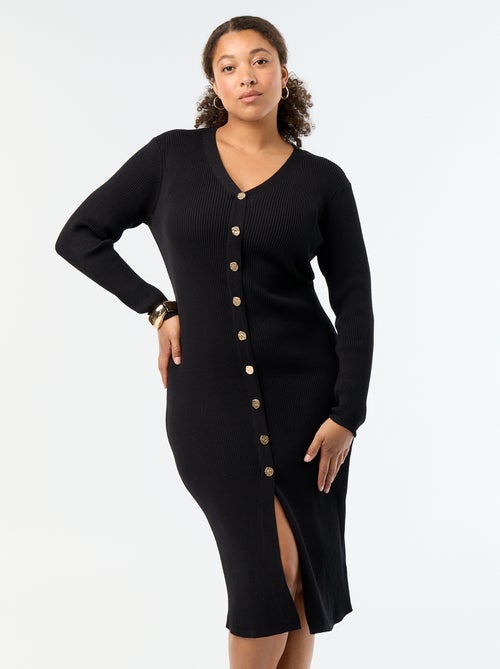 Robe longue en matière côtelé - Kiabi Robe longue en matière côtelé - Kiabi