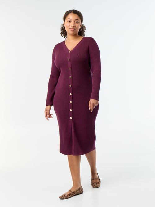 Robe longue en matière côtelé - Kiabi Robe longue en matière côtelé - Kiabi