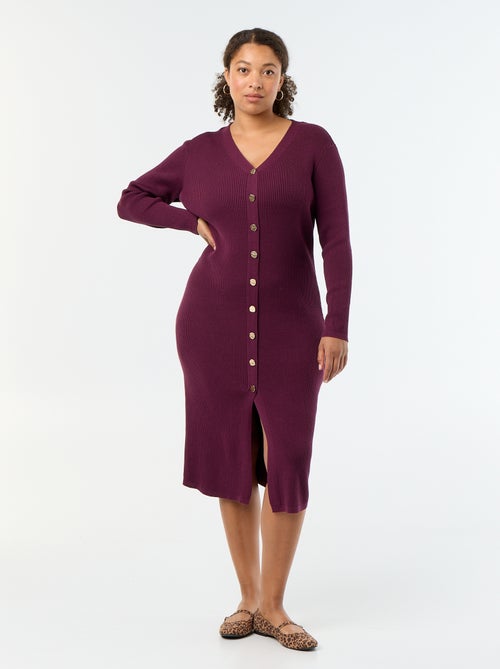 Robe longue en matière côtelé - Kiabi Robe longue en matière côtelé - Kiabi