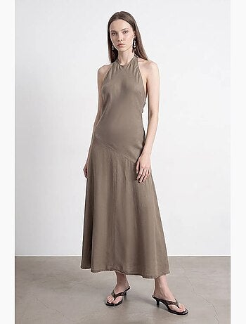 Robe longue en tencel à col halter dilvin