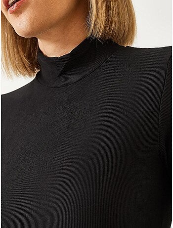 Robe longue en tissu ottoman à col roulé lucci