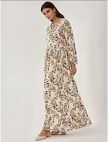 Robe longue en viscose à manches longues et imprimé floral hiccup
