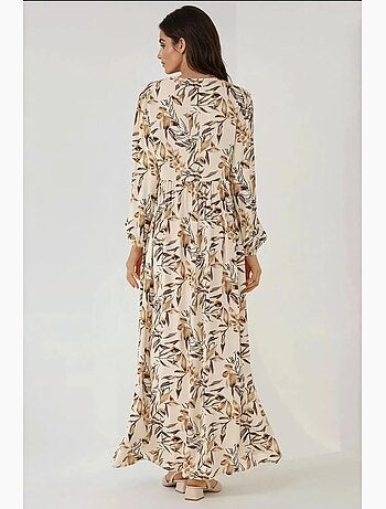 Robe longue en viscose à manches longues et imprimé floral hiccup