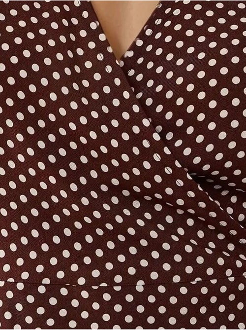 Robe longue en viscose imprimée à col en v hiccup - Kiabi