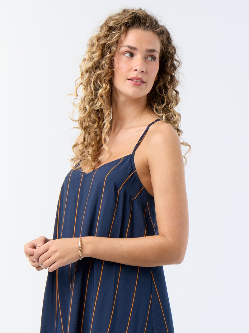Robe longue fluide Bleu - Kiabi