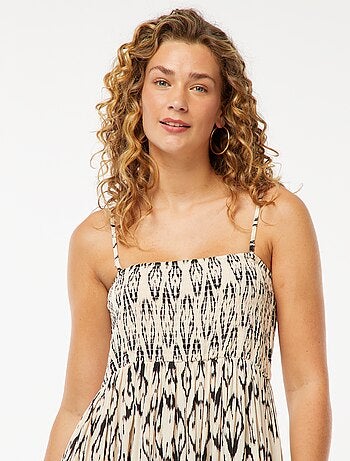 Robe longue fluide en maille crêpée