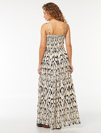 Robe longue fluide en maille crêpée