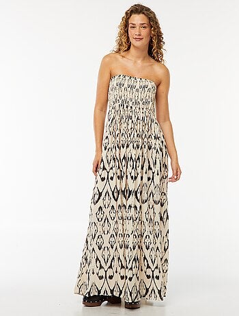 Robe longue fluide en maille crêpée