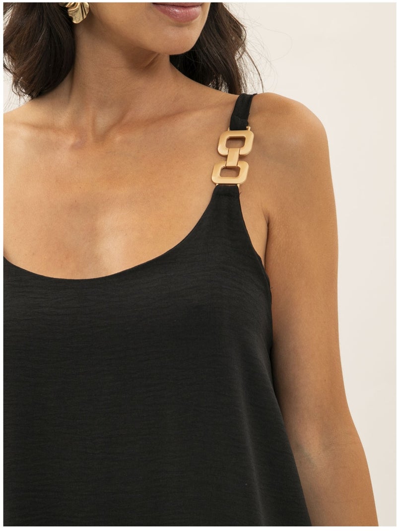 Robe longue fluide idozane Noir - Kiabi