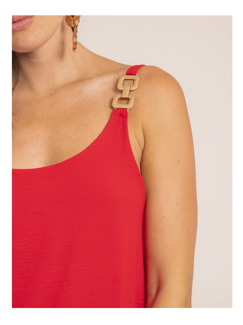 Robe longue fluide idozane Rouge - Kiabi