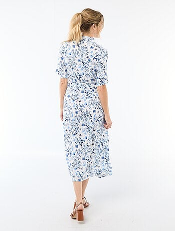 Robe longue forme chemise avec ceinture à nouer all-over