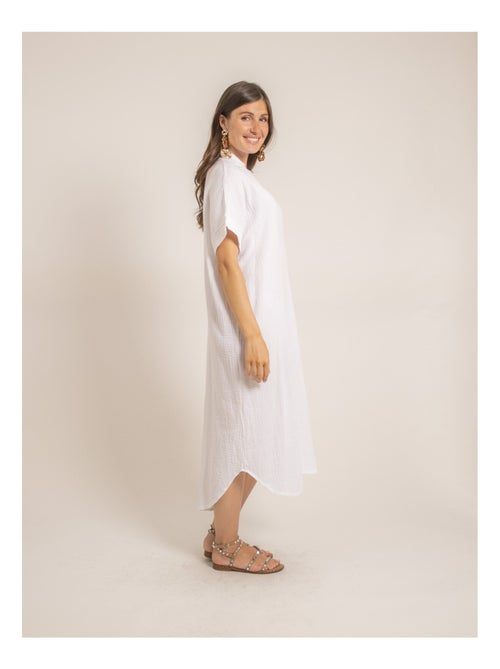 Robe longue gaze de coton ipelor - Kiabi