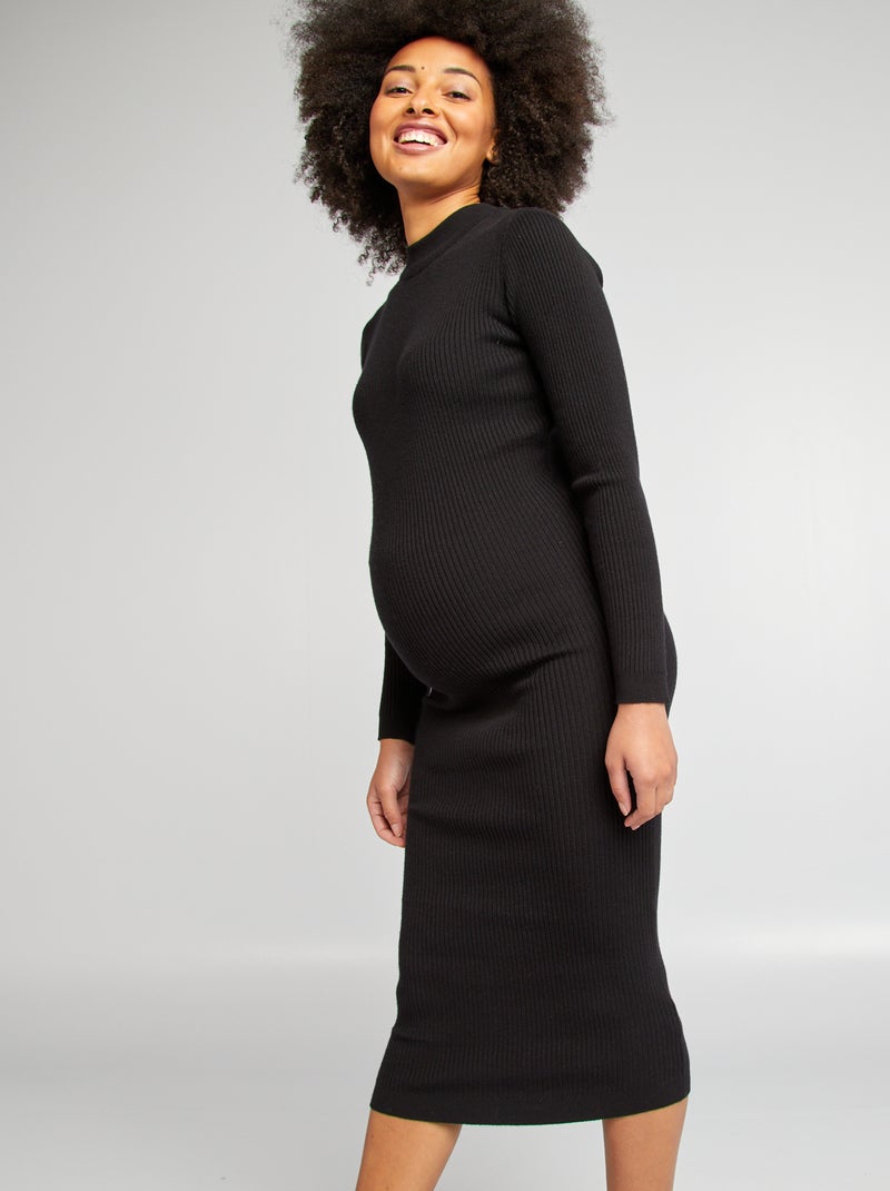 Robe longue grossesse noir - Kiabi