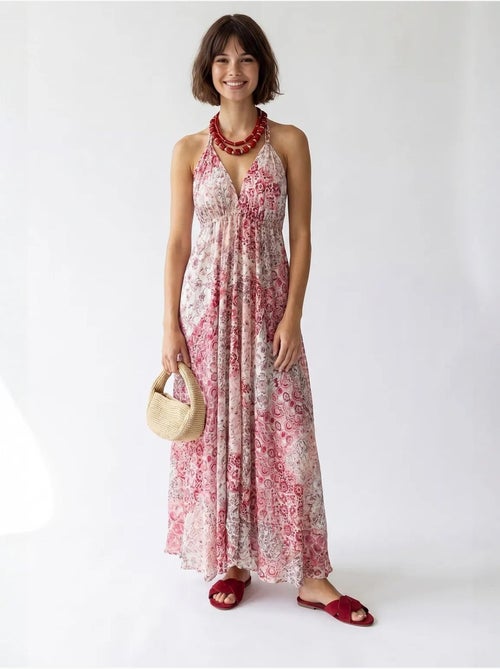 Robe longue halter à motif paisley mixray - Kiabi
