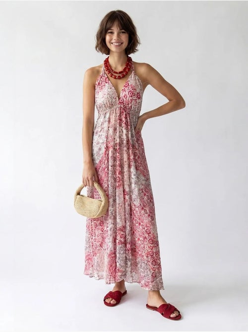 Robe longue halter à motif paisley mixray - Kiabi