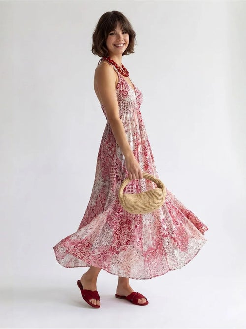 Robe longue halter à motif paisley mixray - Kiabi