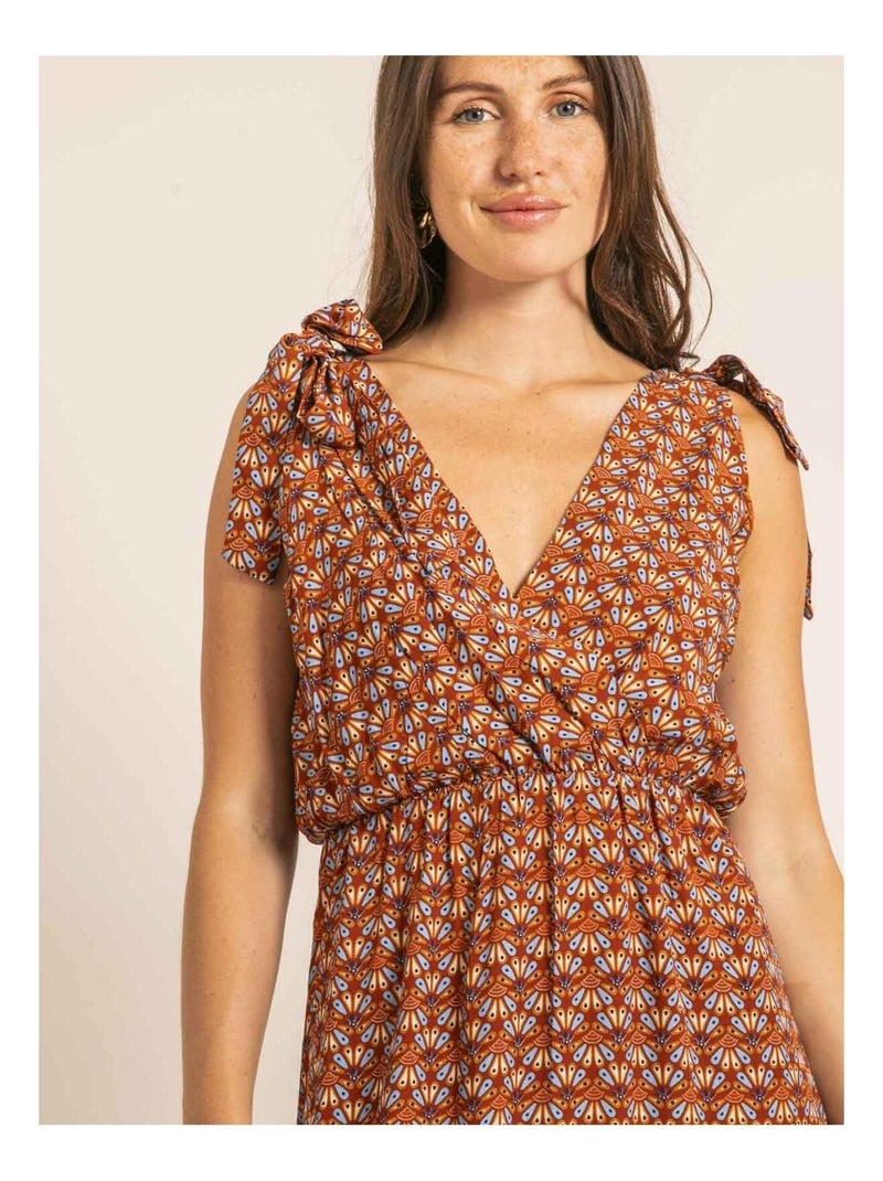 Robe longue iliana Rouge brique - Kiabi