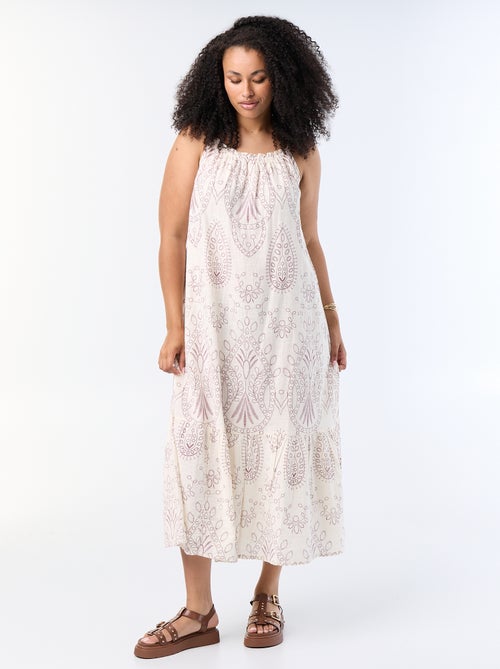 Robe longue imprimée à bretelles - Kiabi Robe longue imprimée à bretelles - Kiabi