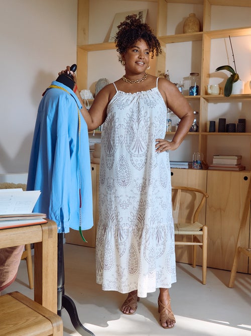Robe longue imprimée à bretelles - Kiabi Robe longue imprimée à bretelles - Kiabi