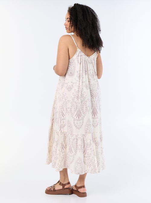 Robe longue imprimée à bretelles - Kiabi Robe longue imprimée à bretelles - Kiabi