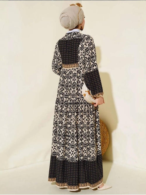 Robe longue imprimée à col en v bdart - Kiabi