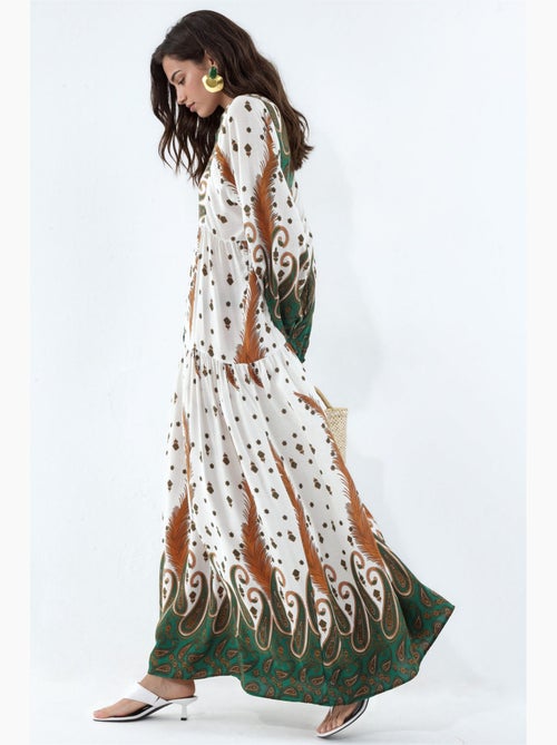 Robe longue imprimée à col en v bdart - Kiabi Robe longue imprimée à col en v bdart - Kiabi