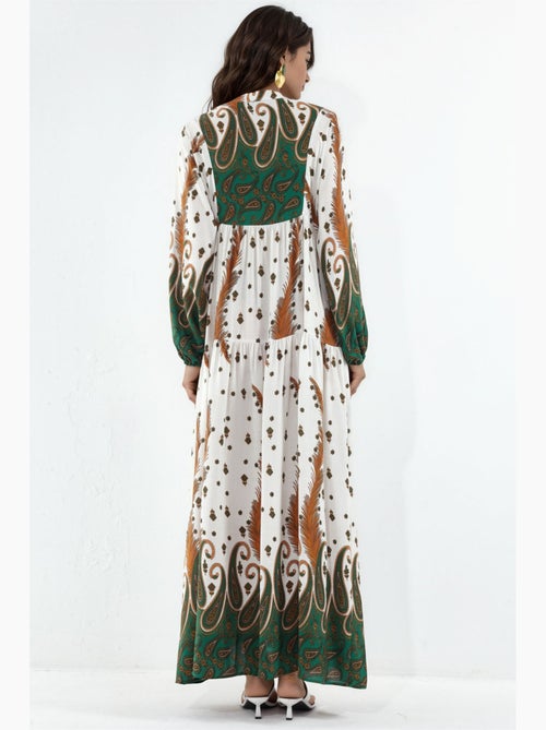 Robe longue imprimée à col en v bdart - Kiabi Robe longue imprimée à col en v bdart - Kiabi