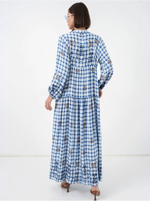 Robe longue imprimée à col en v bdart - Kiabi
