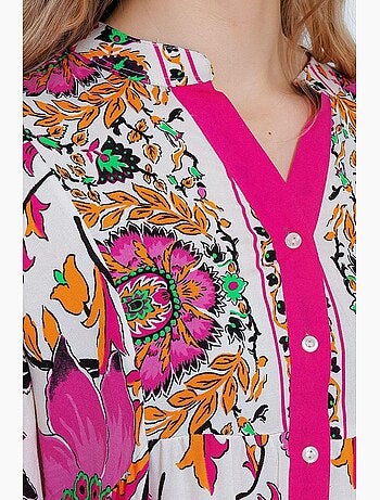 Robe longue imprimée à col en v bdart