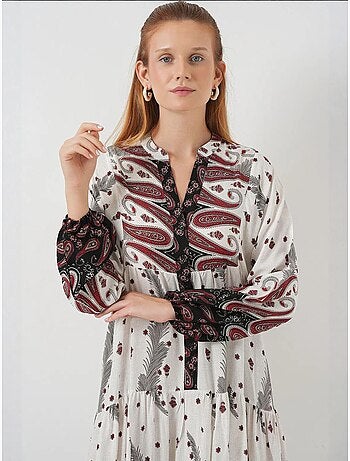 Robe longue imprimée à col en v bdart
