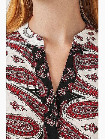 Robe longue imprimée à col en v bdart