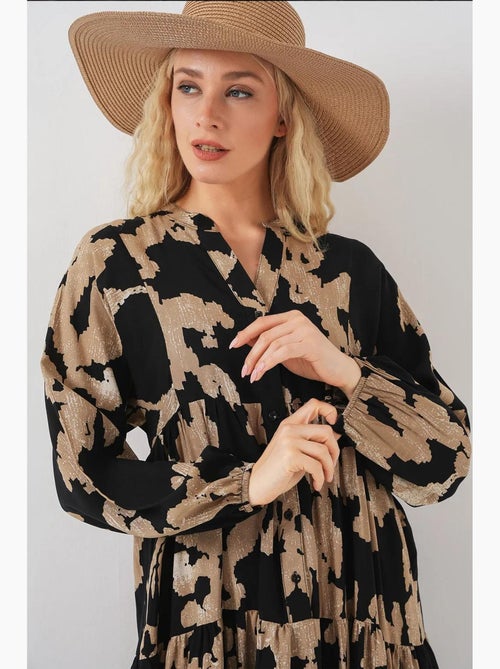 Robe longue imprimée à col en v bdart - Kiabi Robe longue imprimée à col en v bdart - Kiabi