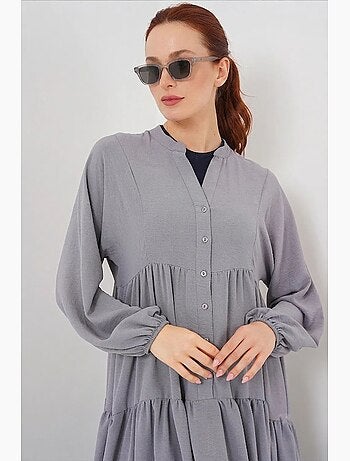 Robe longue imprimée à col en v bdart