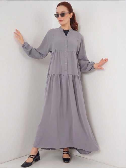Robe longue imprimée à col en v bdart - Kiabi