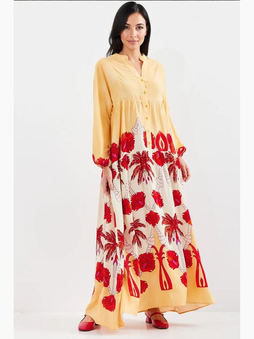 Robe longue imprimée à col en v bdart - Kiabi Robe longue imprimée à col en v bdart - Kiabi