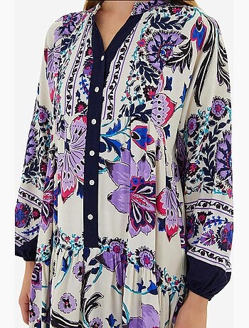 Robe longue imprimée à col en v bdart