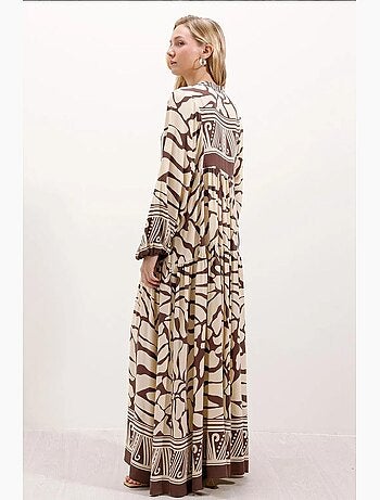 Robe longue imprimée à col en v bdart