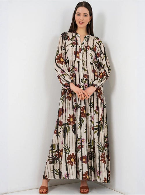 Robe longue imprimée à col en v bdart - Kiabi Robe longue imprimée à col en v bdart - Kiabi