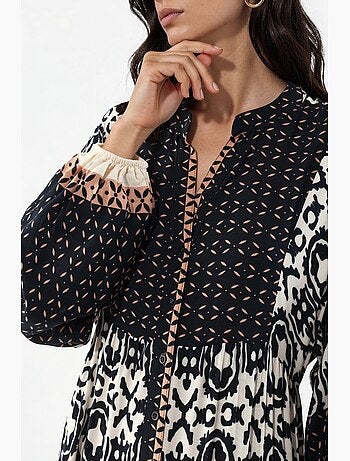Robe longue imprimée à col en v bdart