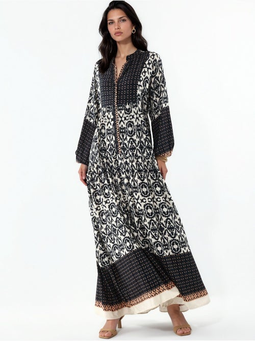 Robe longue imprimée à col en v bdart - Kiabi