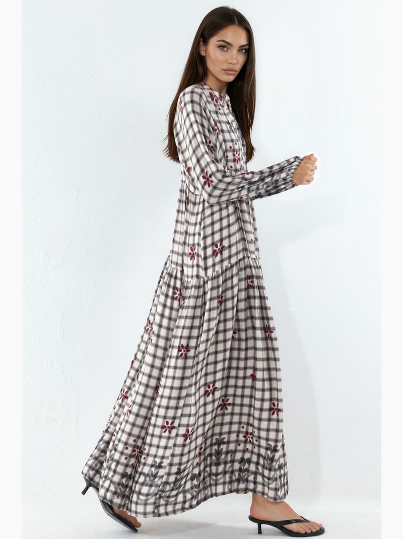 Robe longue imprimée à col en v bdart Parme - Kiabi