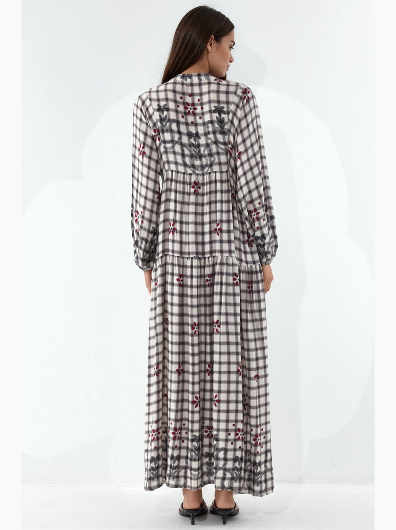 Robe longue imprimée à col en v bdart Parme - Kiabi