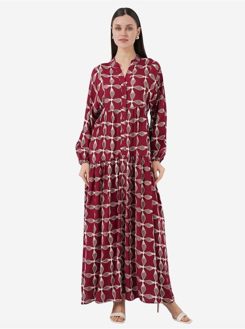 Robe longue imprimée à col en v bdart - Kiabi Robe longue imprimée à col en v bdart - Kiabi
