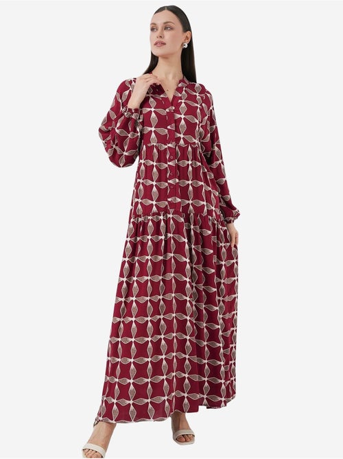 Robe longue imprimée à col en v bdart - Kiabi Robe longue imprimée à col en v bdart - Kiabi