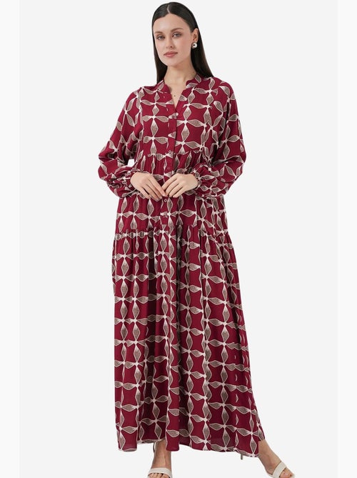 Robe longue imprimée à col en v bdart - Kiabi Robe longue imprimée à col en v bdart - Kiabi
